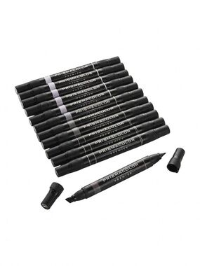 Prismacolor Premier Double-Ended Art Markers, Assorted Warm Gray, Set Of 12